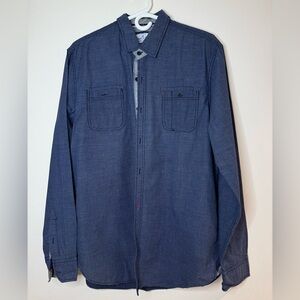 Men's Casual Navy Button-Down Shirt